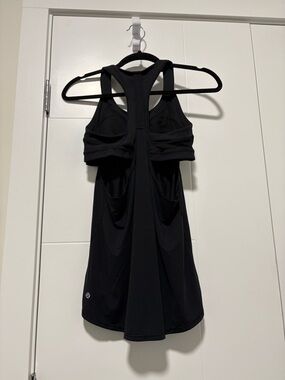 lululemon athletica Black Racerback Tank with Built-In Bra
